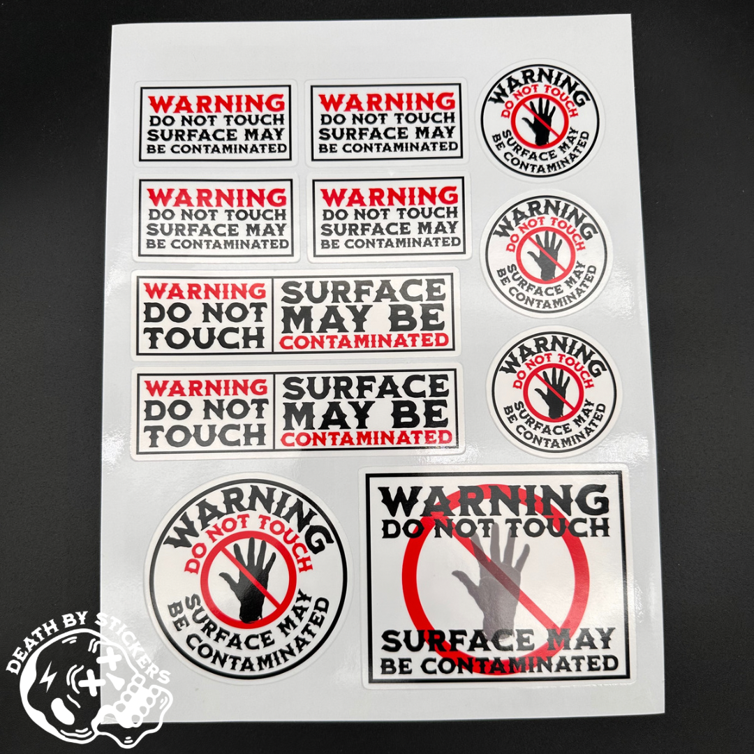 Warning Contamination Sticker Sheets