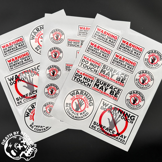 Warning Contamination Sticker Sheets