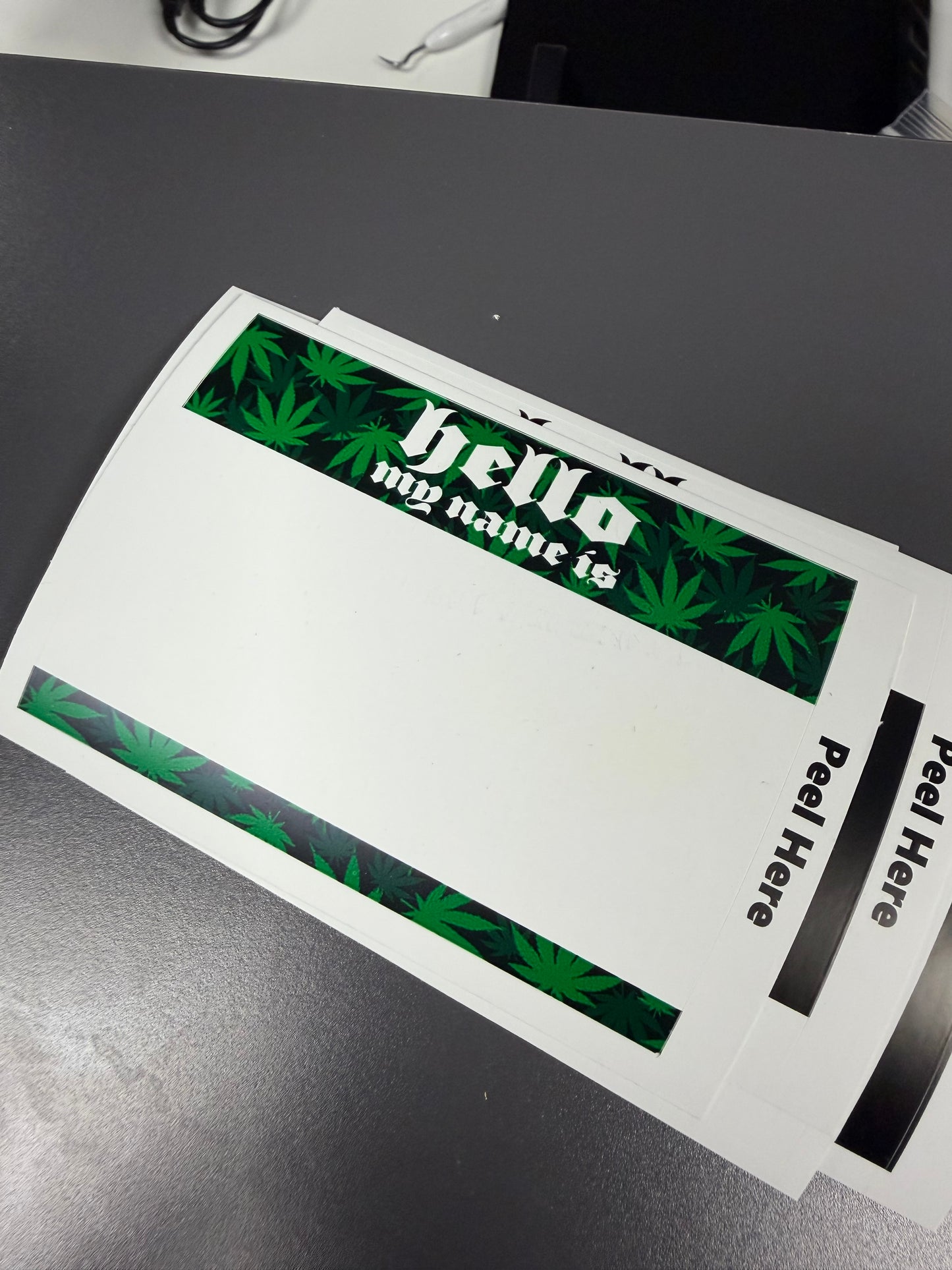 Black Eggshell Hello Labels (50 Pack)
