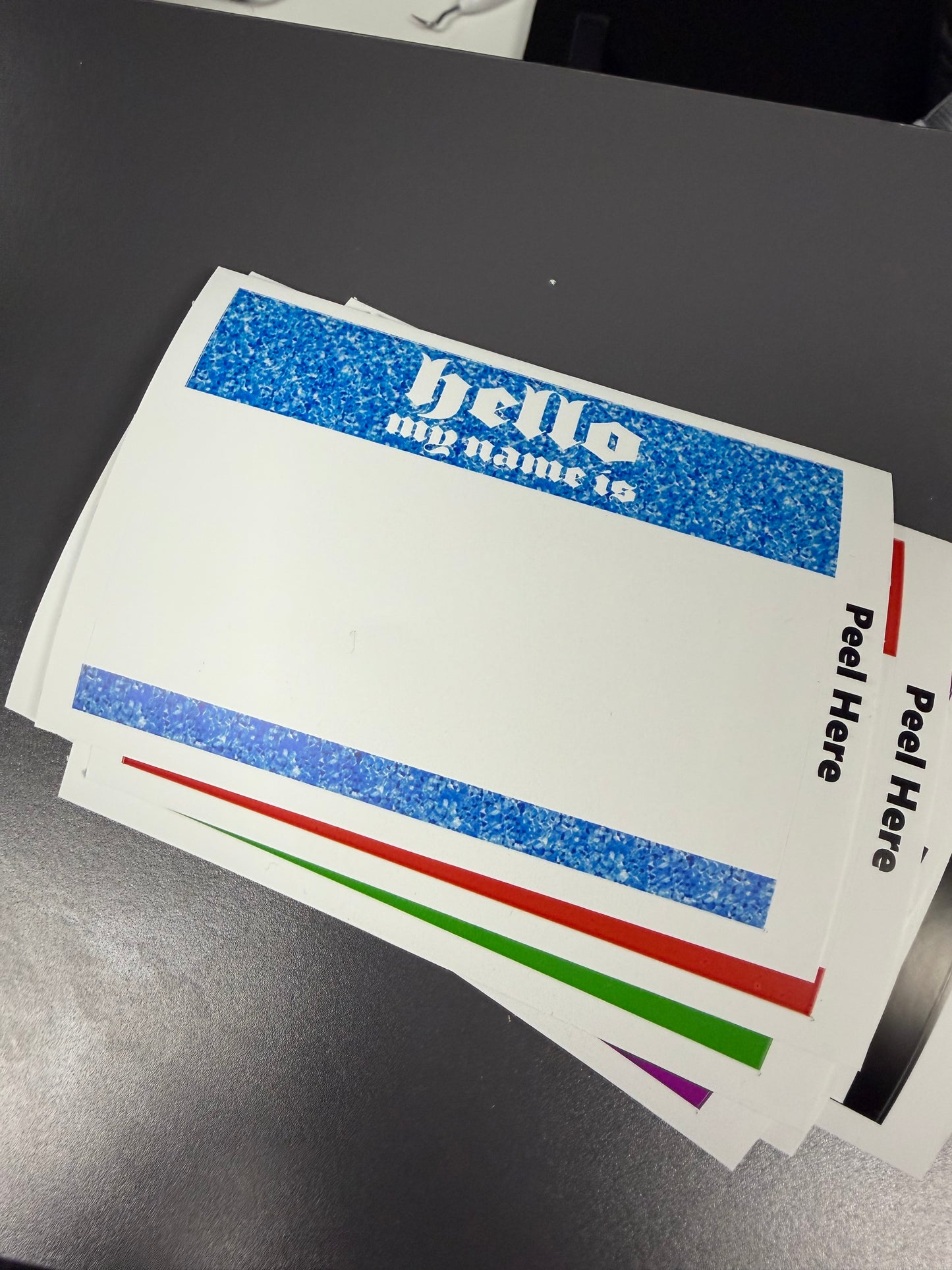 Black Eggshell Hello Labels (50 Pack)