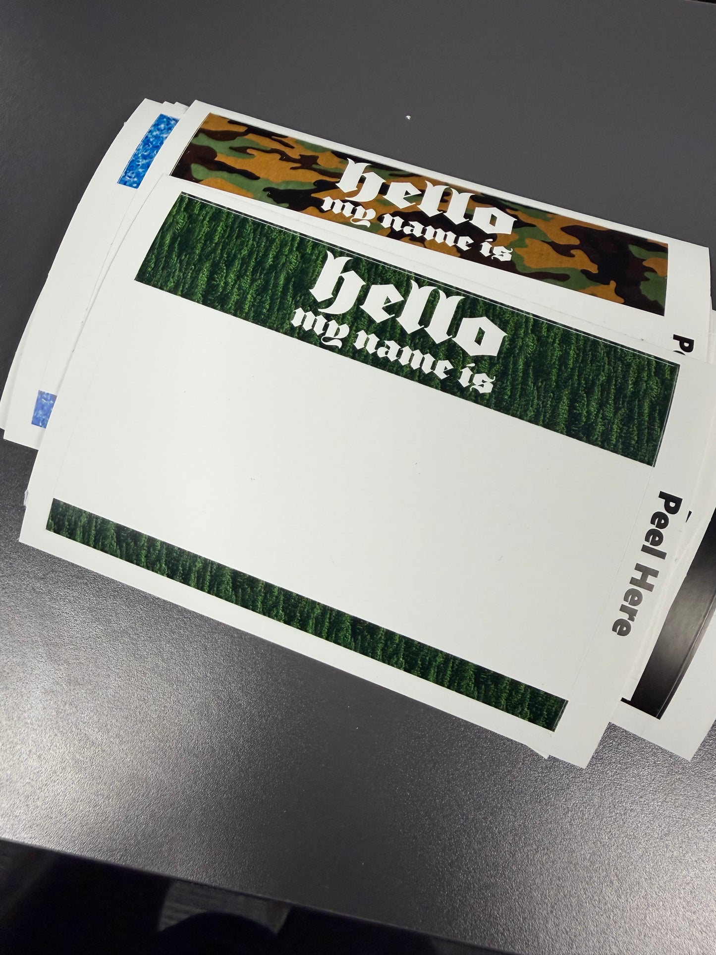 Black Eggshell Hello Labels (50 Pack)