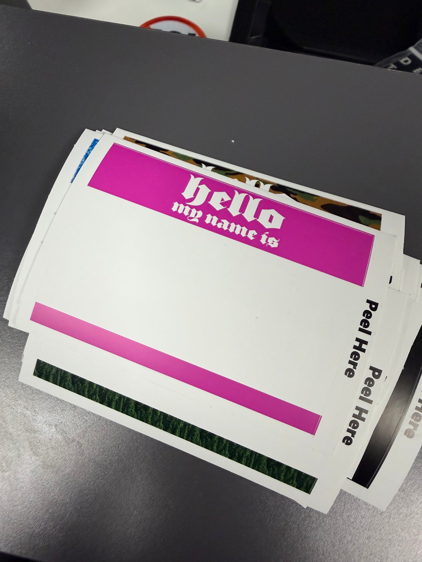 Black Eggshell Hello Labels (50 Pack)