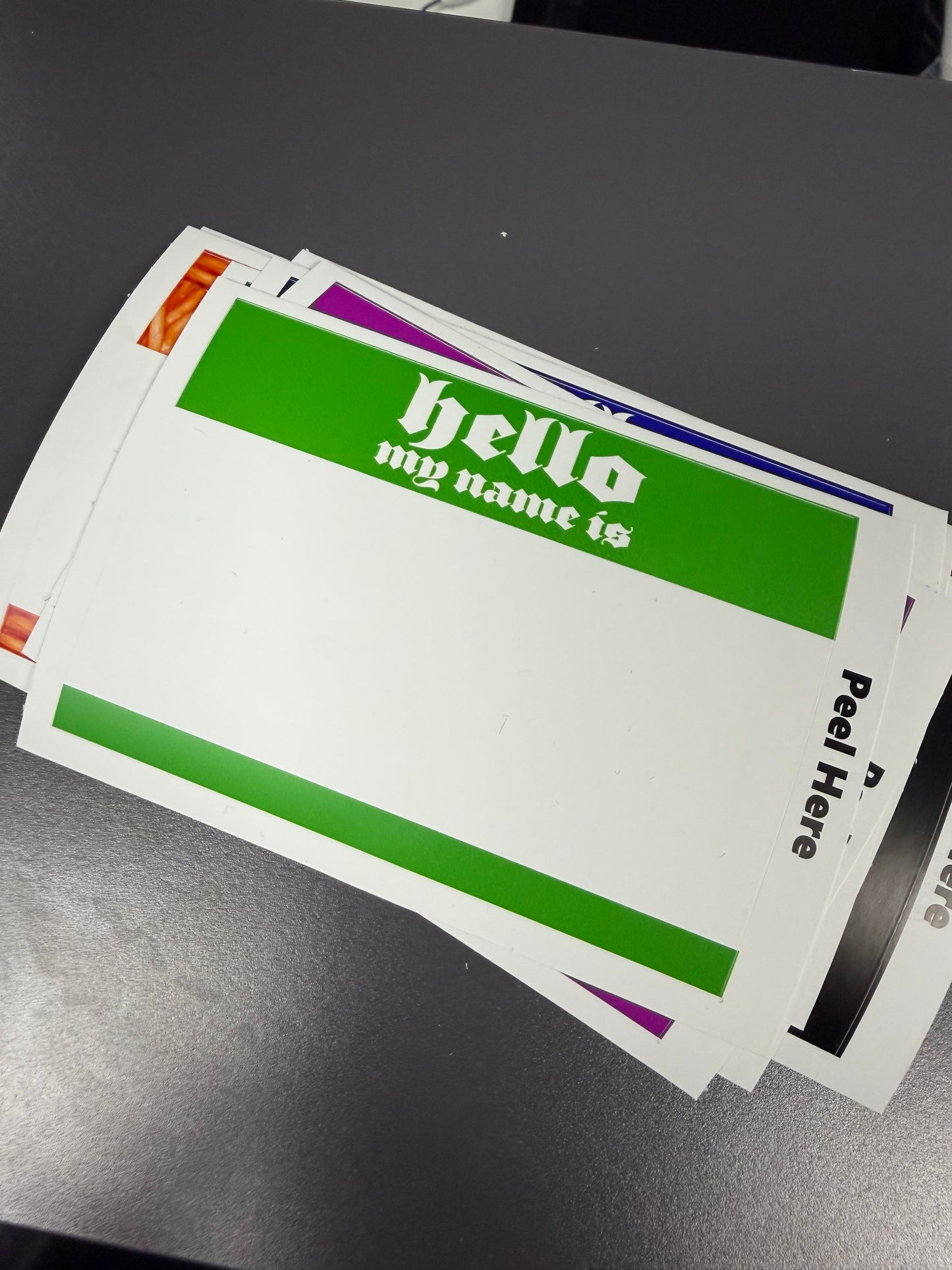 Black Eggshell Hello Labels (50 Pack)