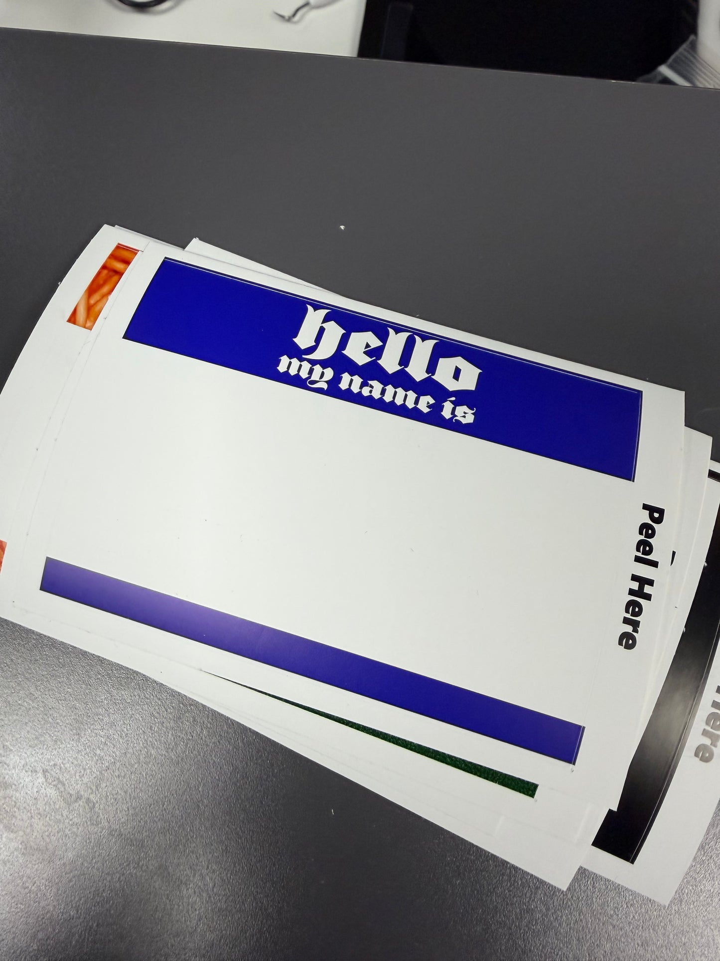 Black Eggshell Hello Labels (50 Pack)
