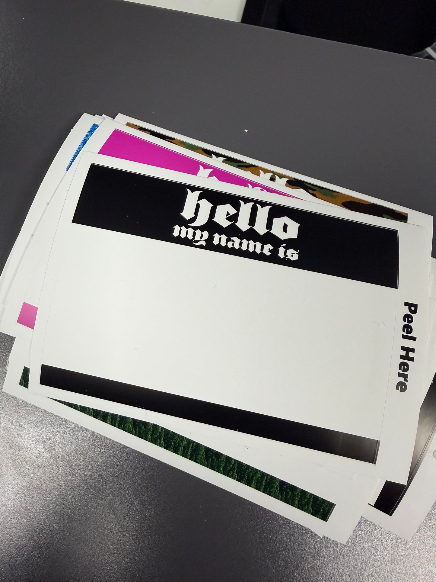 Black Eggshell Hello Labels (50 Pack)