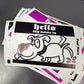 Black Eggshell Hello Labels (50 Pack)