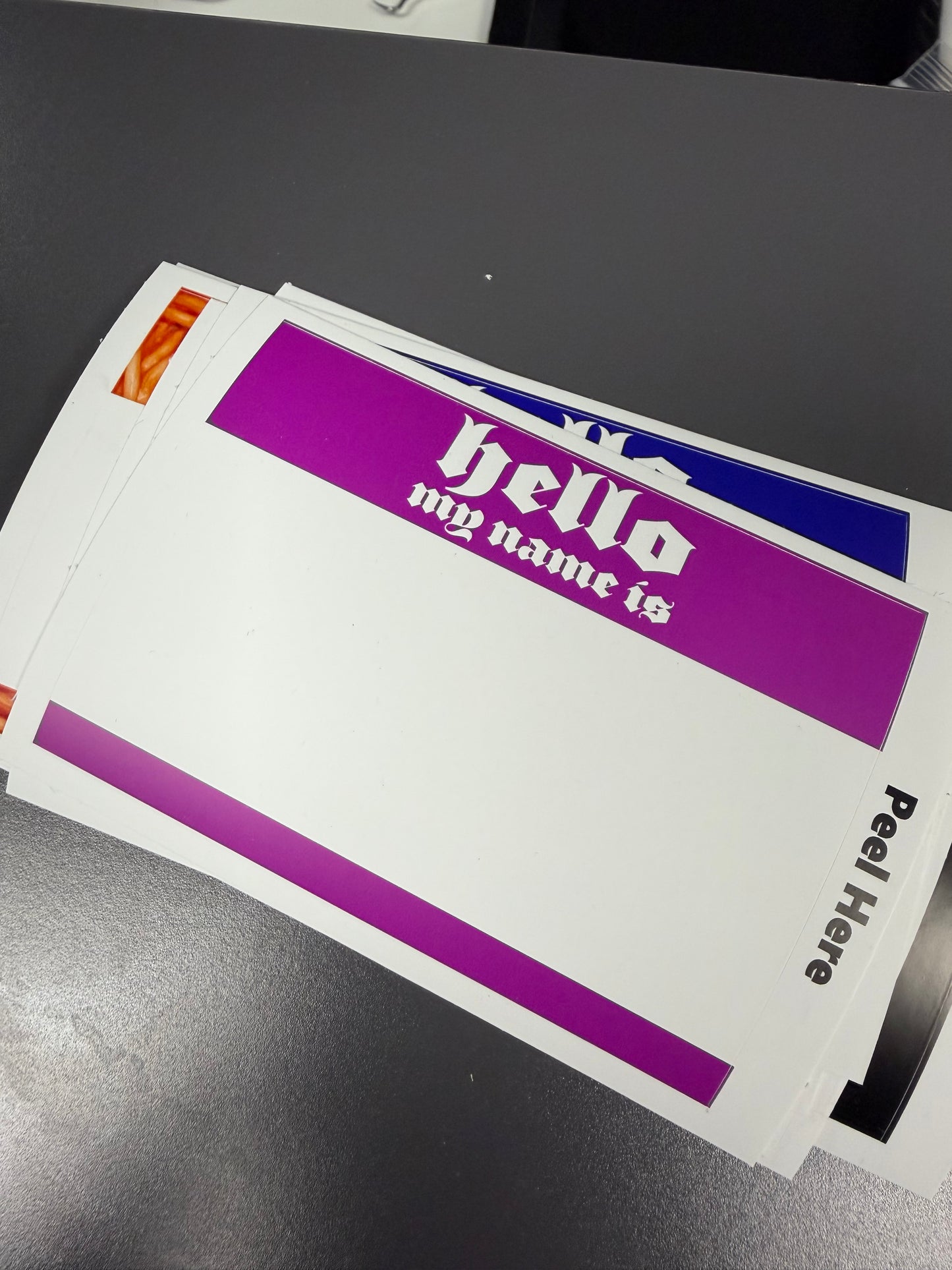 Black Eggshell Hello Labels (50 Pack)