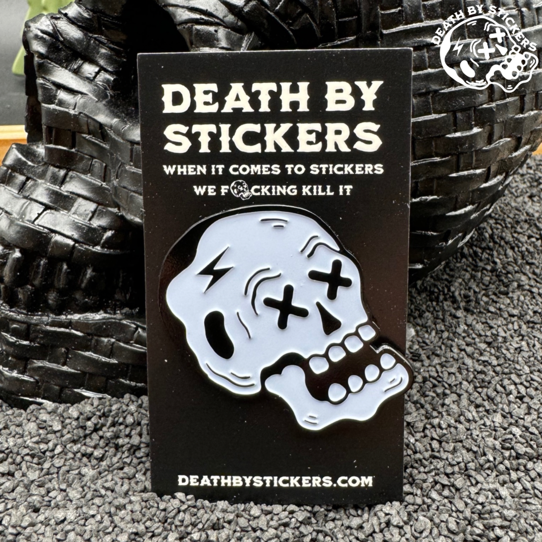 Death By Stickers Skully Enamel Pin