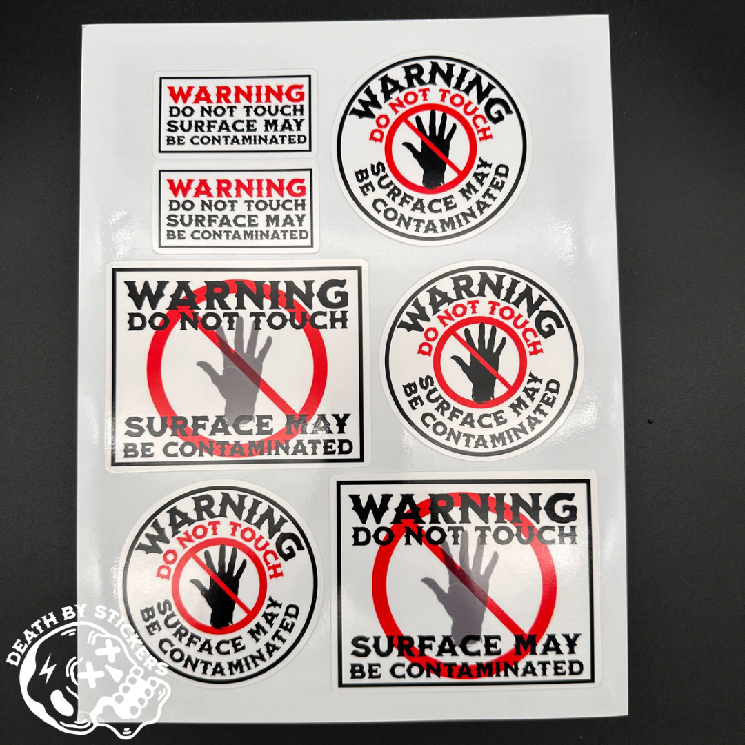 Warning Contamination Sticker Sheets