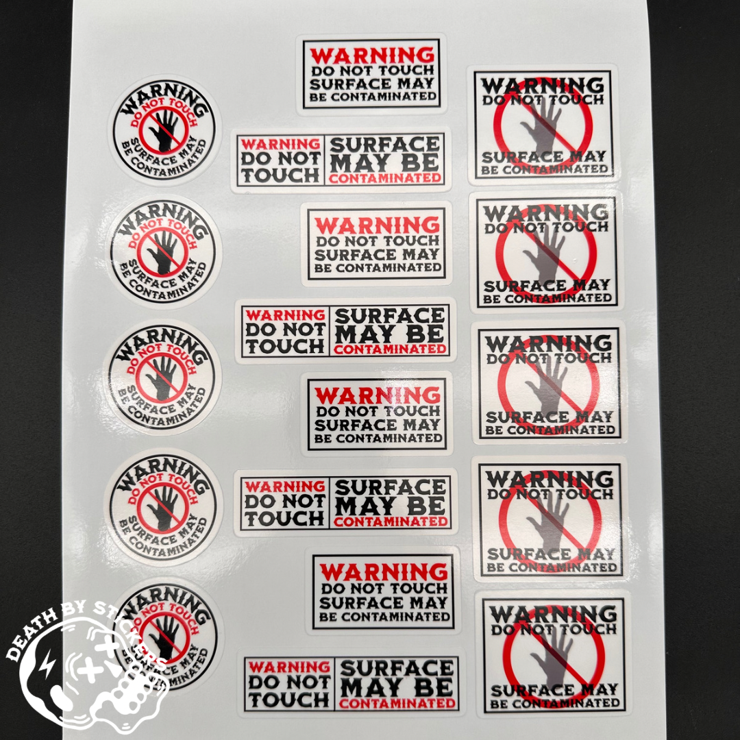 Warning Contamination Sticker Sheets