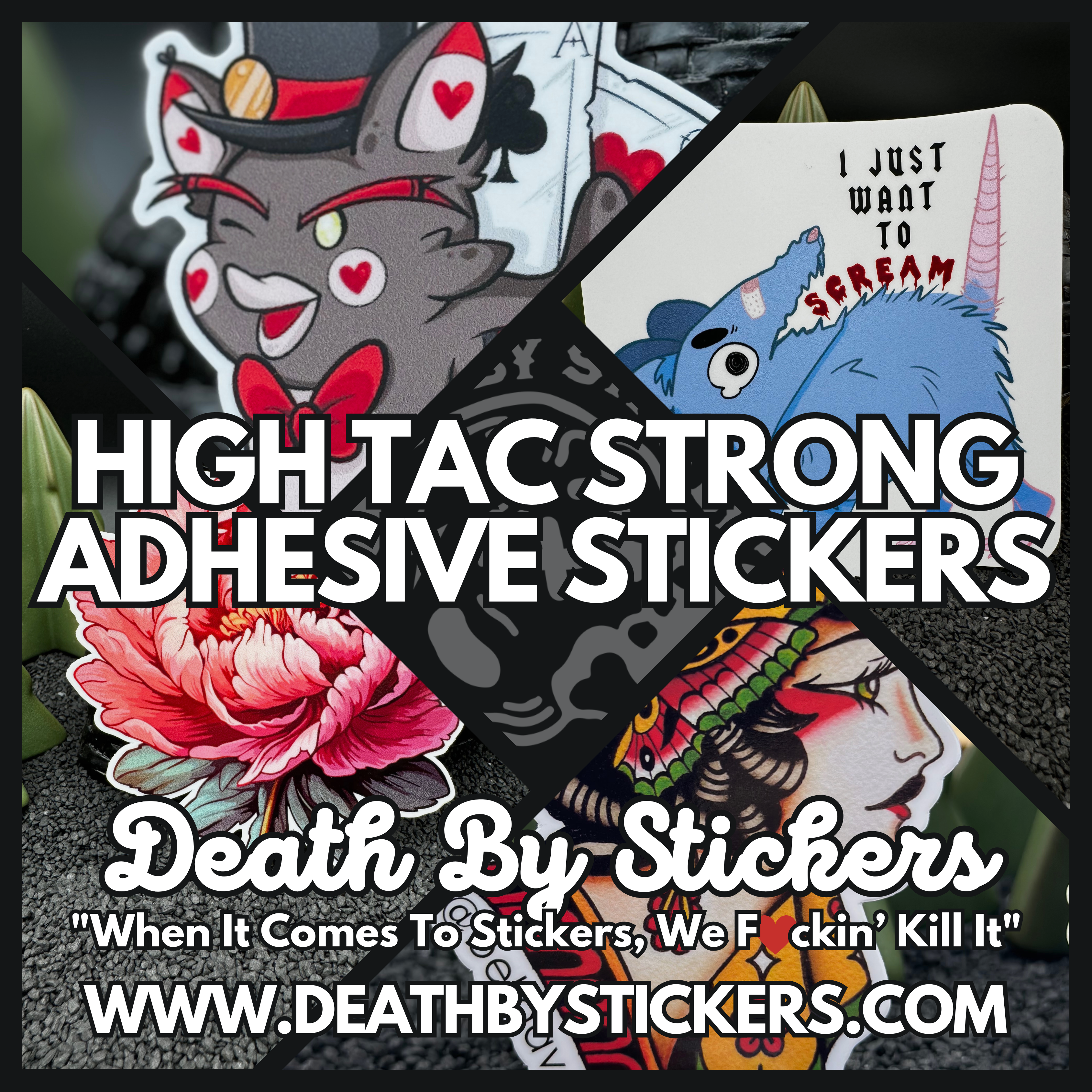 High Tac, Strong Adhesive White Vinyl Stickers From Your Design – Death ...